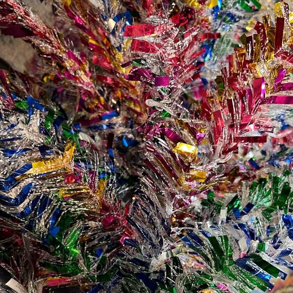 4ft Colorful Tinsel Christmas Tree Multicolored Silver Gold Pre-lit Warm Lights - Picture 11 of 12